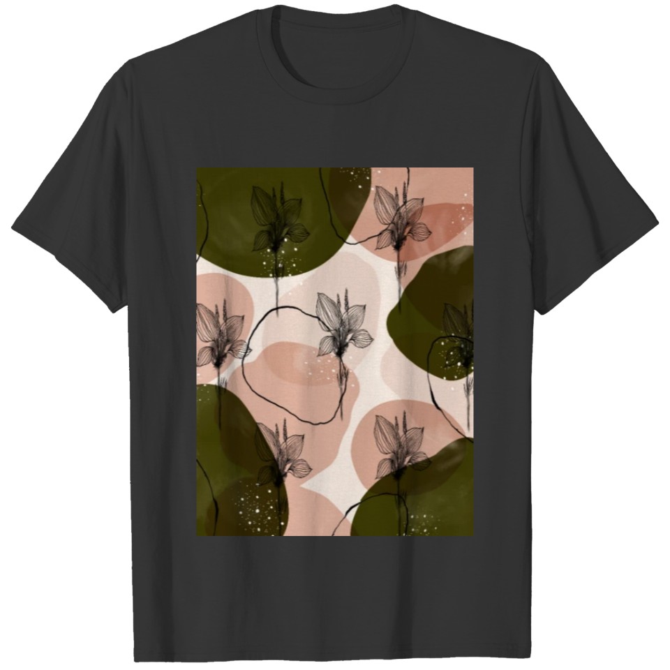 Summer Green Tropical flower T Shirts