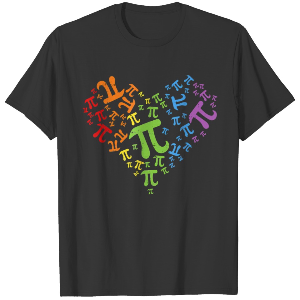 Heart Pi Day Funny Graphic Math Teacher for Women T Shirts