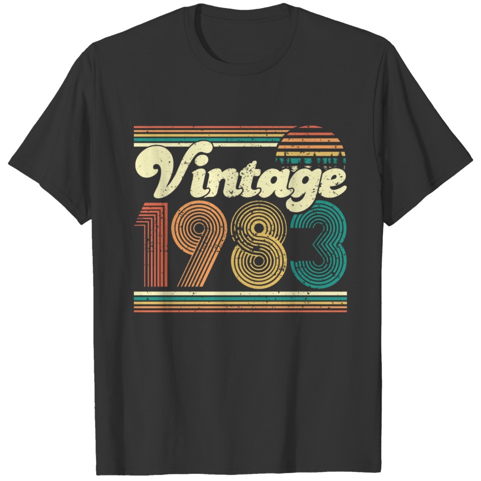 Vintage 1983 Birthday 40 Years Men Women Vintage T Shirts
