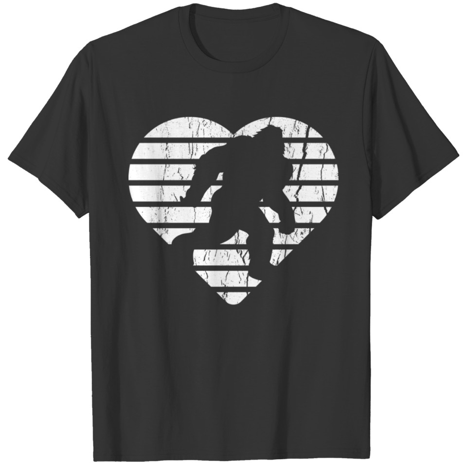 Bigfoot Valentine Gift for Him Her Sasquatch Retro T Shirts