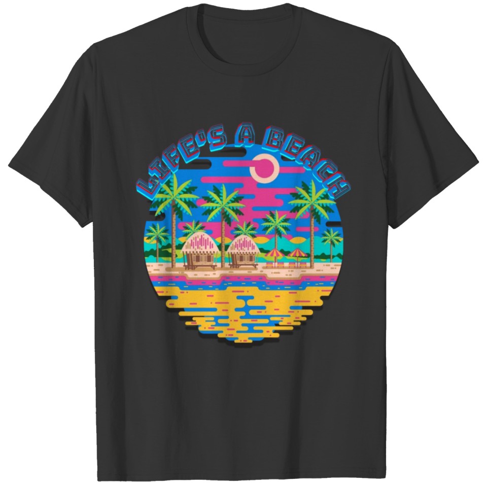 Retro Life's a Beach 3D T Shirts