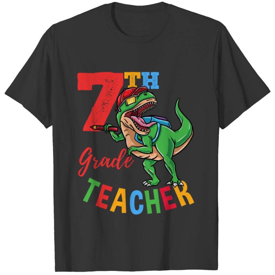 7th Grade Teacher T-Rex Dinosaur Boys T Shirts