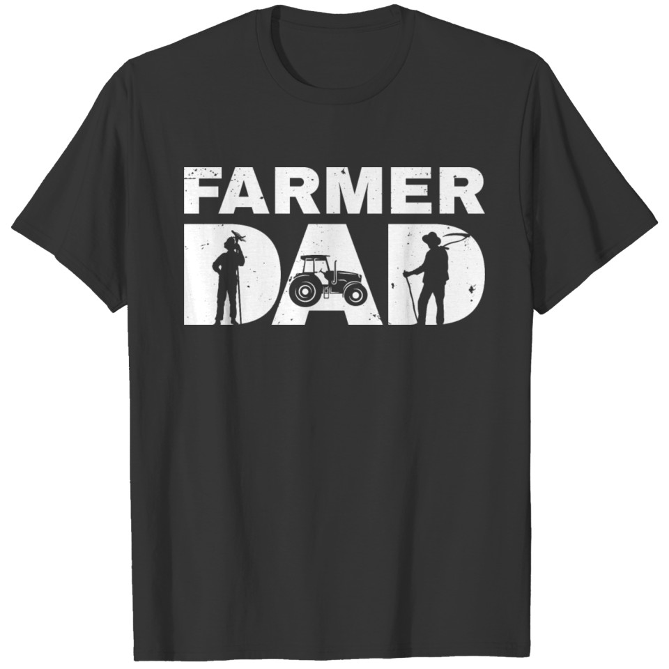 Farmer Dad Graphic Cow Farmer Agriculture Tractor T Shirts