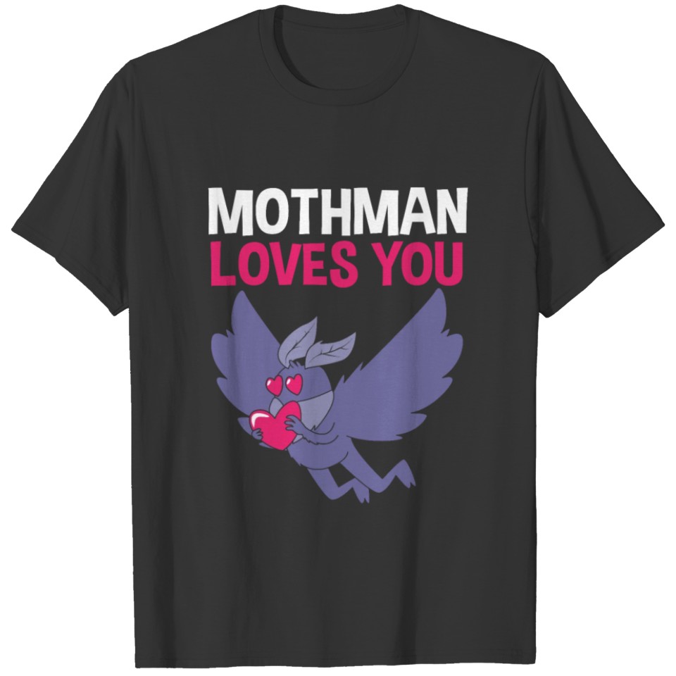 Mothman Loves You Valentines Day Cryptid For Women T Shirts