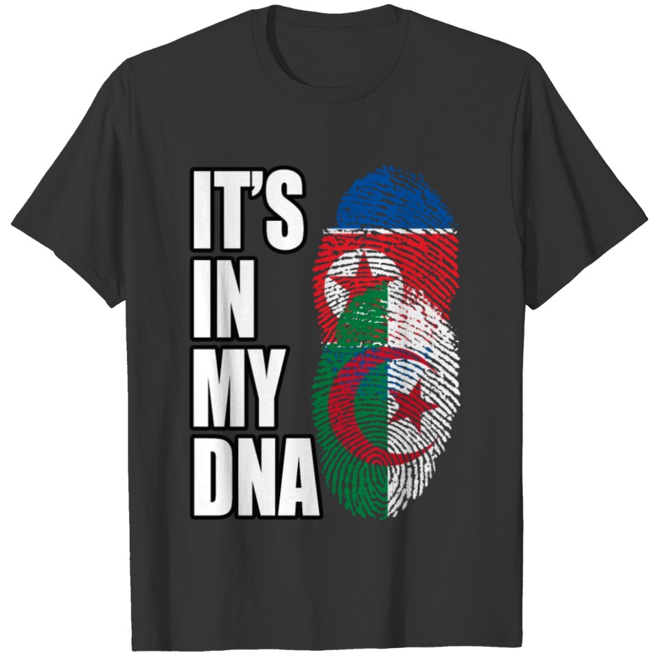 North Korean And Algerian Mix Heritage DNA Flag T Shirts