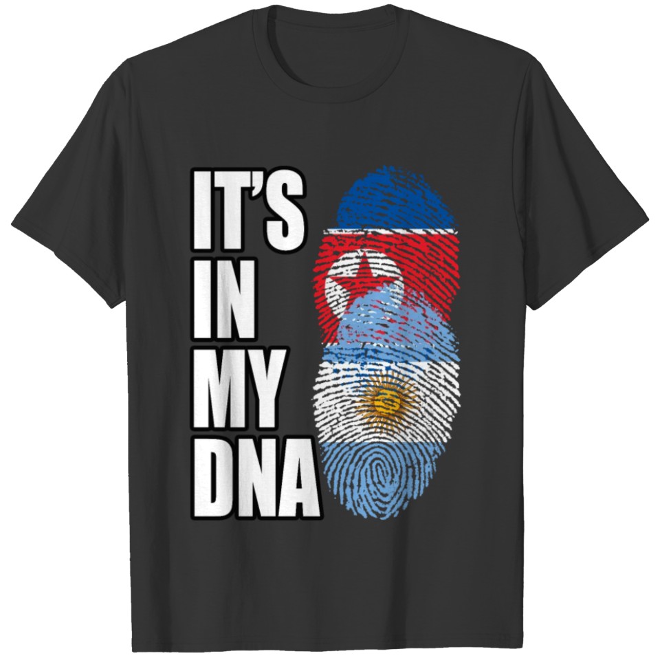 North Korean And Argentinian Mix Heritage DNA Flag T Shirts