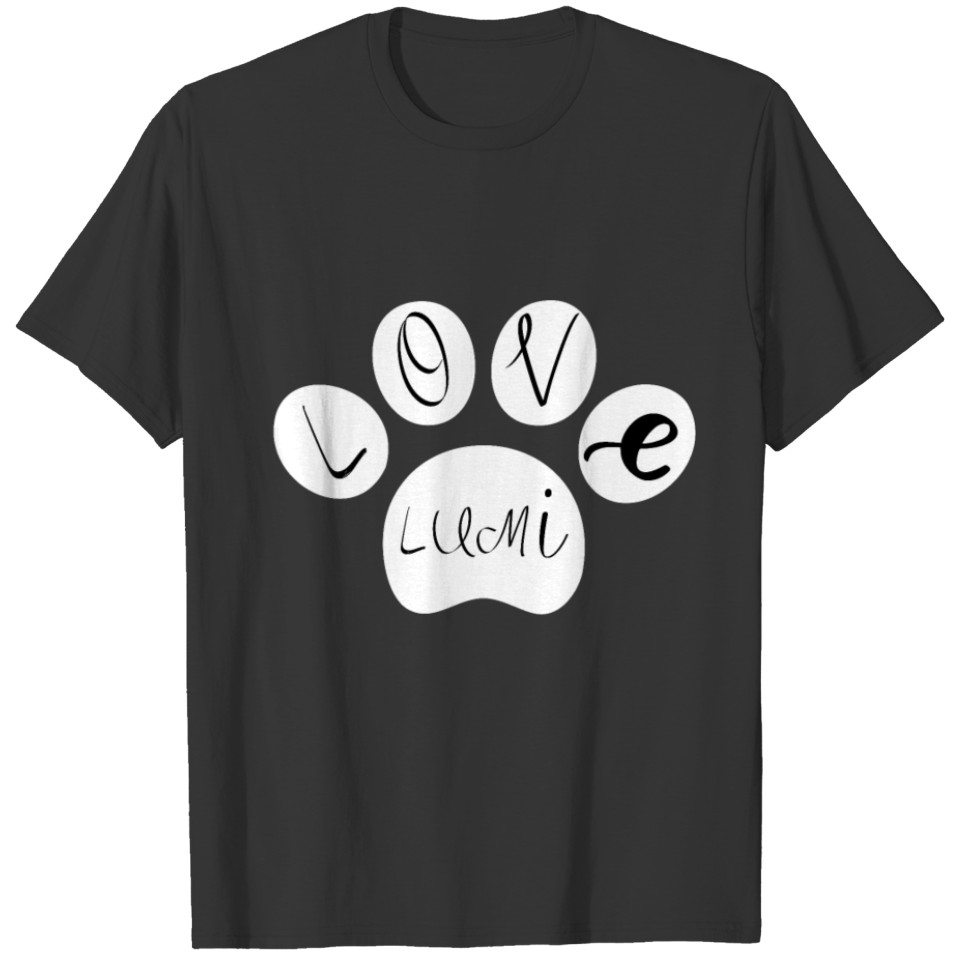 Brown pet paw with LOVE T Shirts