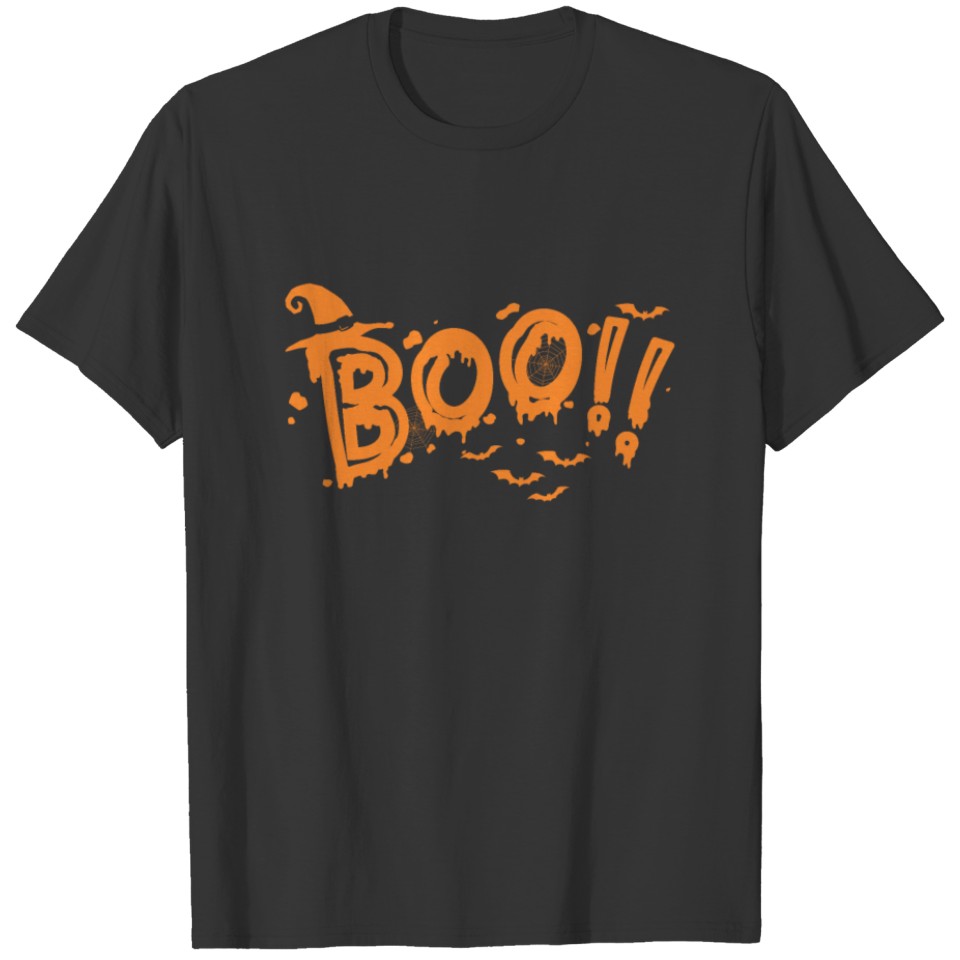Spooky Halloween Boo Spider Web Bat Witch T Shirts