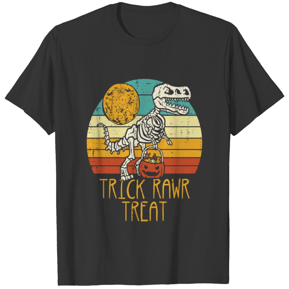 Trick Rawr Treat Halloween, Funny Halloween Dino T Shirts