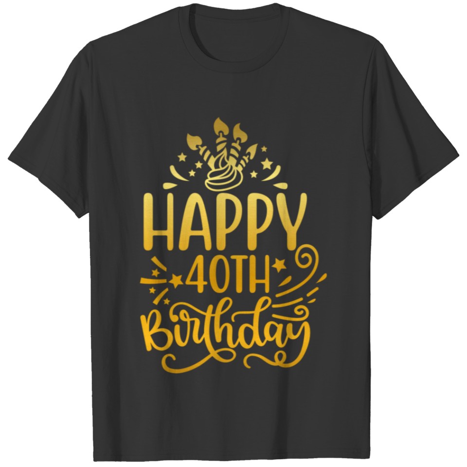 Happy 40th Birthday Presents 11 Year Old Gift Gold T Shirts
