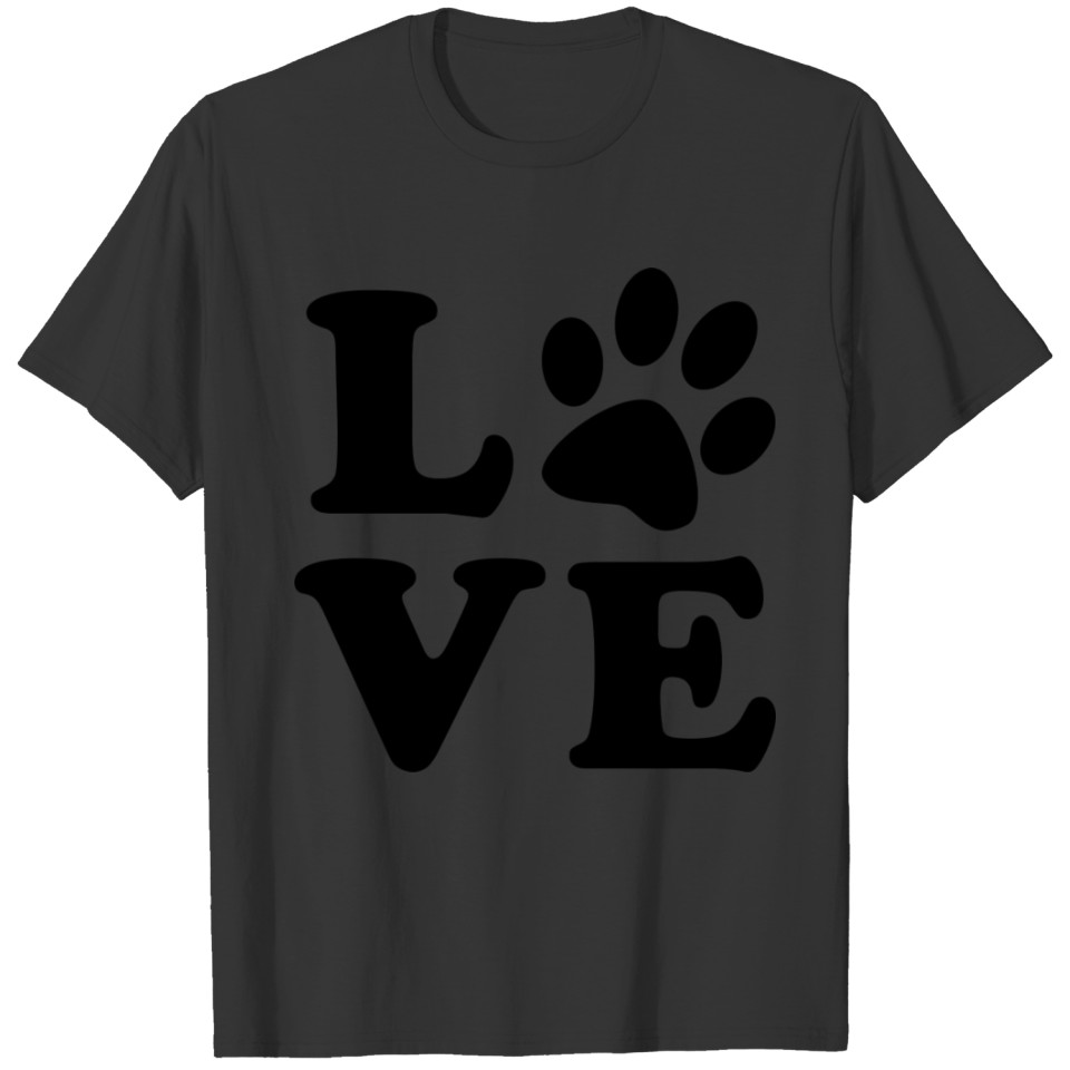 Love Paw Print Cat Lovers T Shirts
