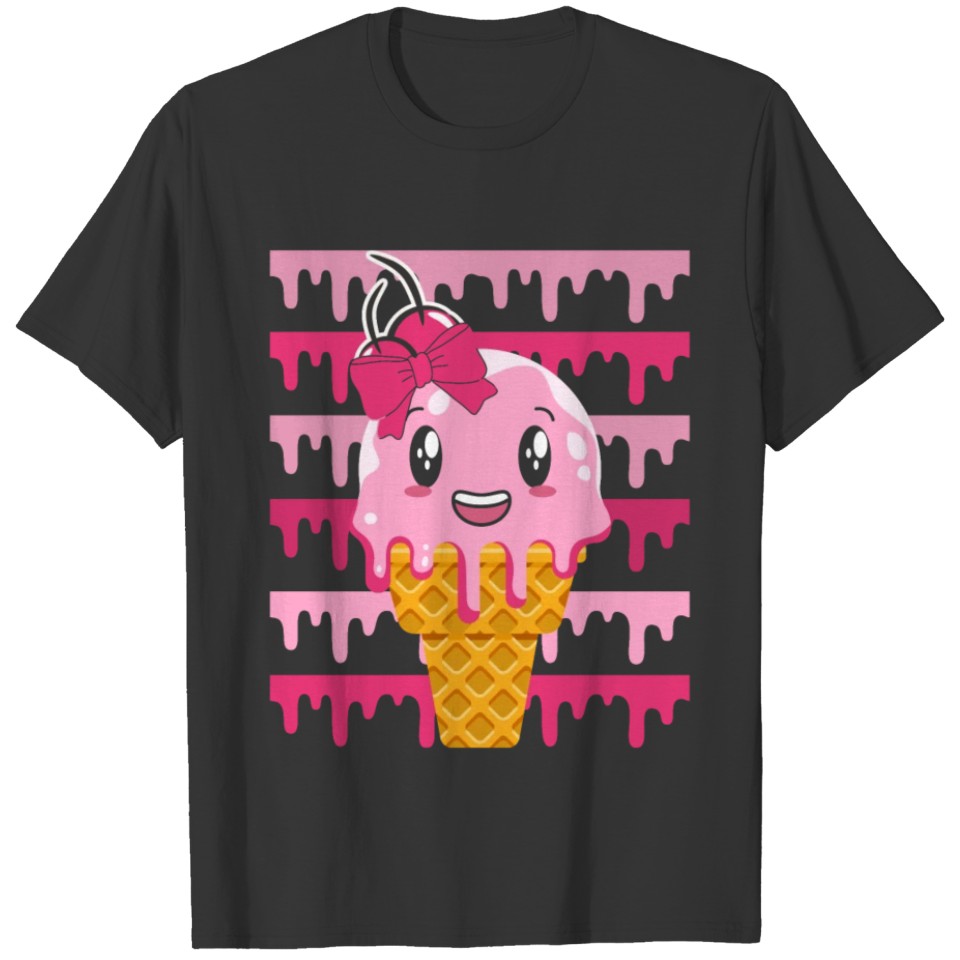 Cute Strawberry Ice Cream Cone T Shirts