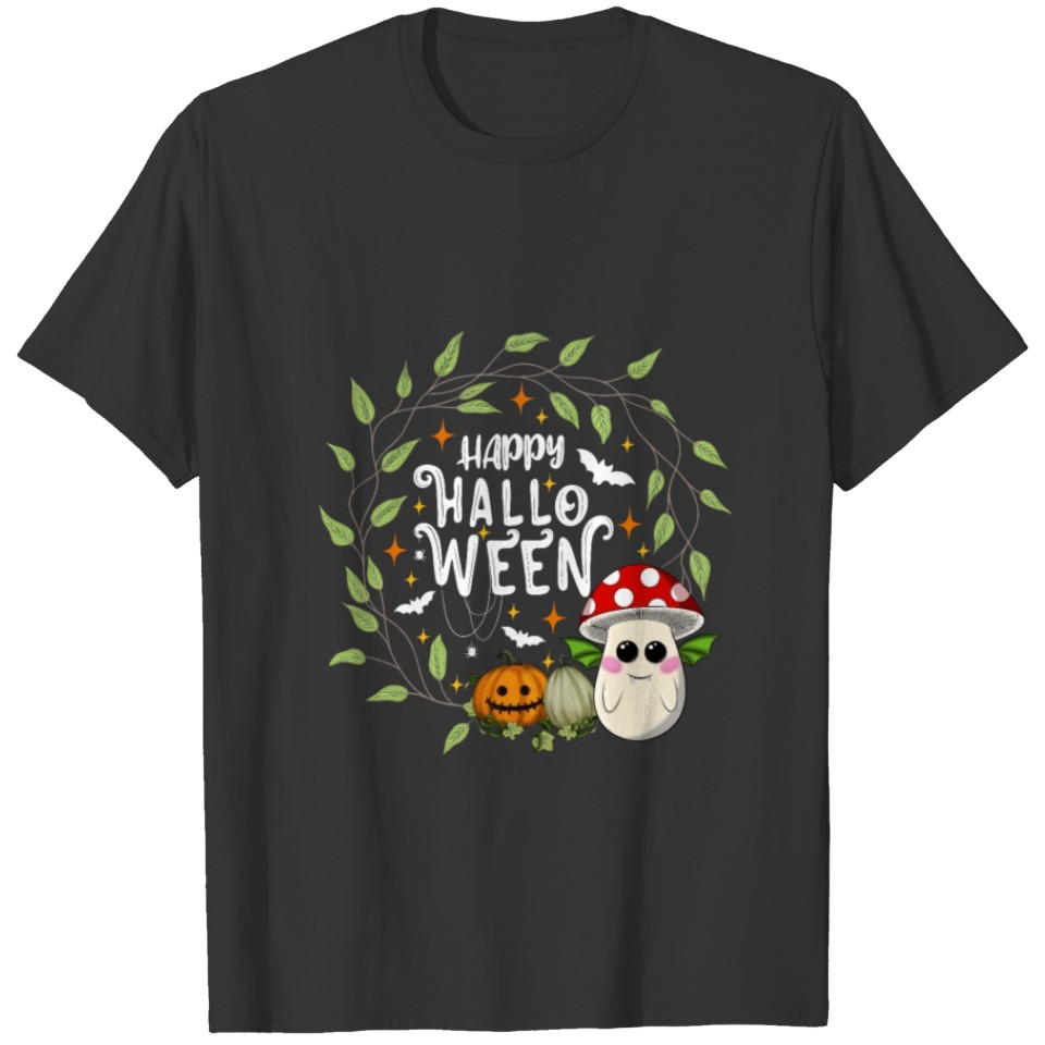 Bat Toadstool Mushroom - Happy Halloween T Shirts