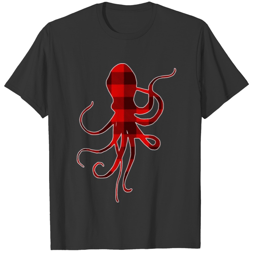 Red Plaid Octopus Pajama Family Buffalo T Shirts
