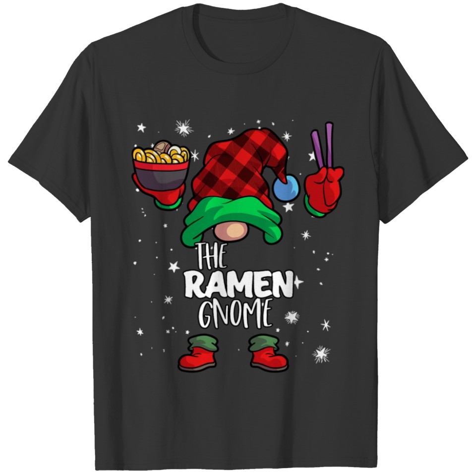 Ramen Gnome Red Buffalo Plaid Family Christmas T Shirts