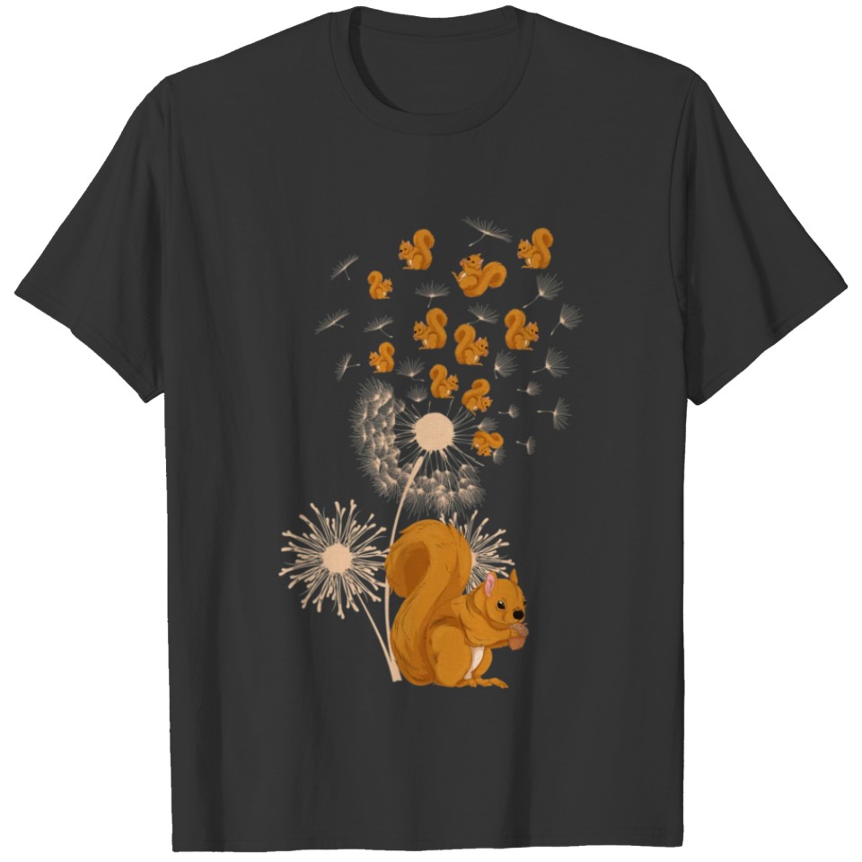 Forest Squirrel Lover Dandelion Nature Funny T Shirts
