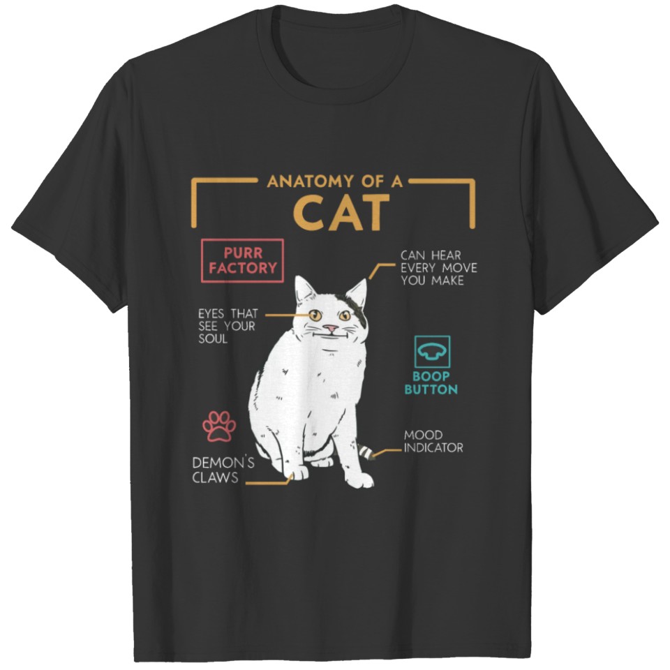 Funny Weird Cat Meme Smiling, Anatomy of A Cat T Shirts
