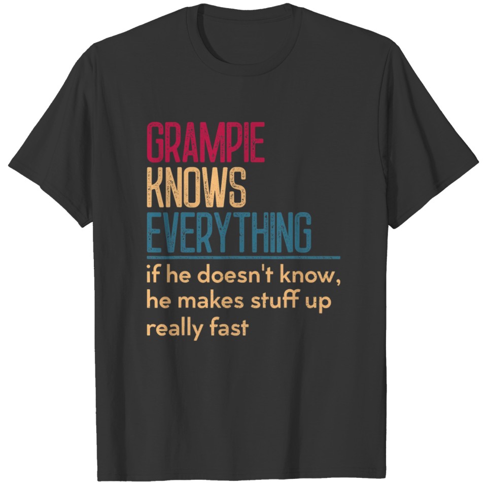 Grampie Know Everything Retro Vintages for Men Hus T Shirts