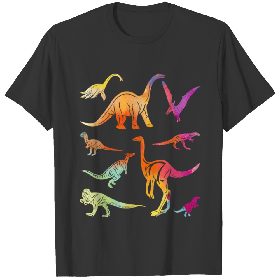 Colourful Dinosaurs Boys Girls Dino Lover T Shirts