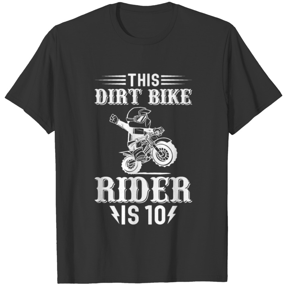 Motocross Boy - This Dirt Bike Rider Is 10 Birthda T Shirts