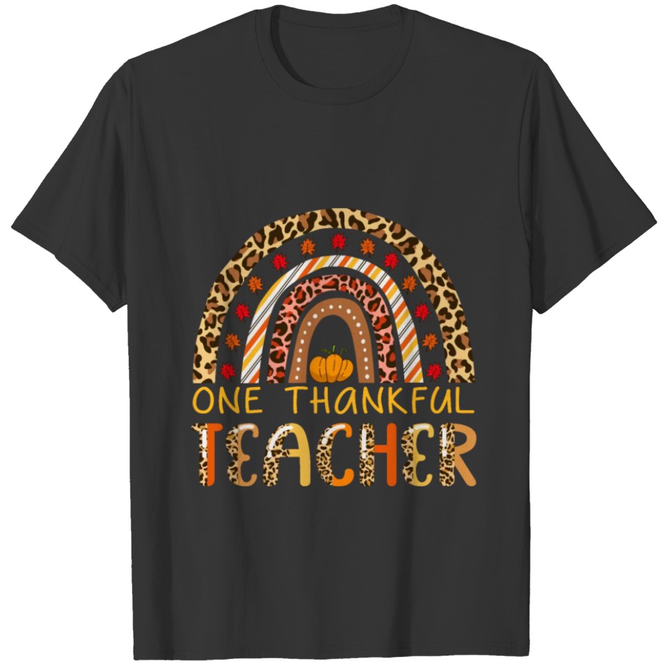 Thankful Rainbow Thanksgiving teacher Turkey T Shirts