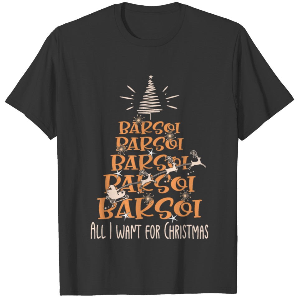 Borzoi Christmas Dog breed Christmas Tree T Shirts
