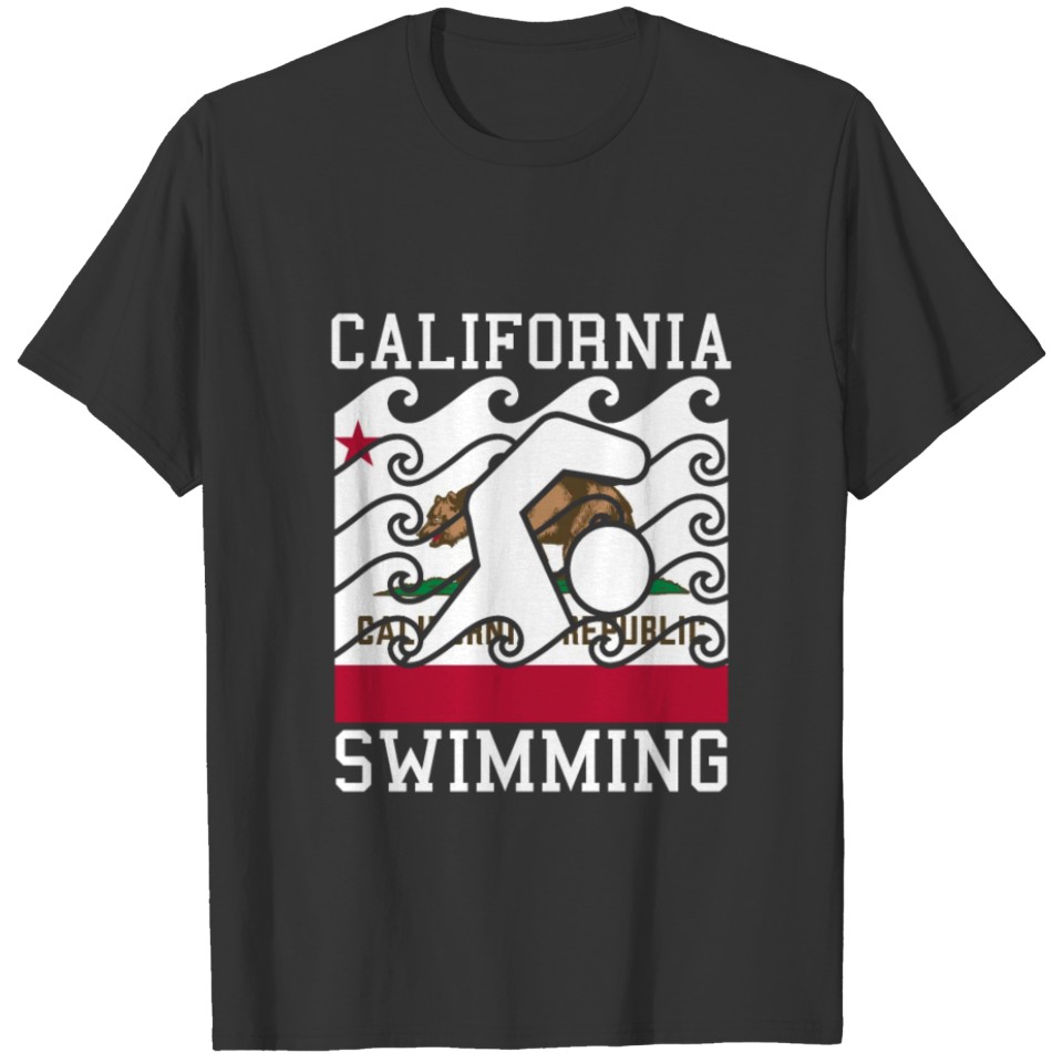 California Flag Swimming Team Swim Swimmer T Shirts