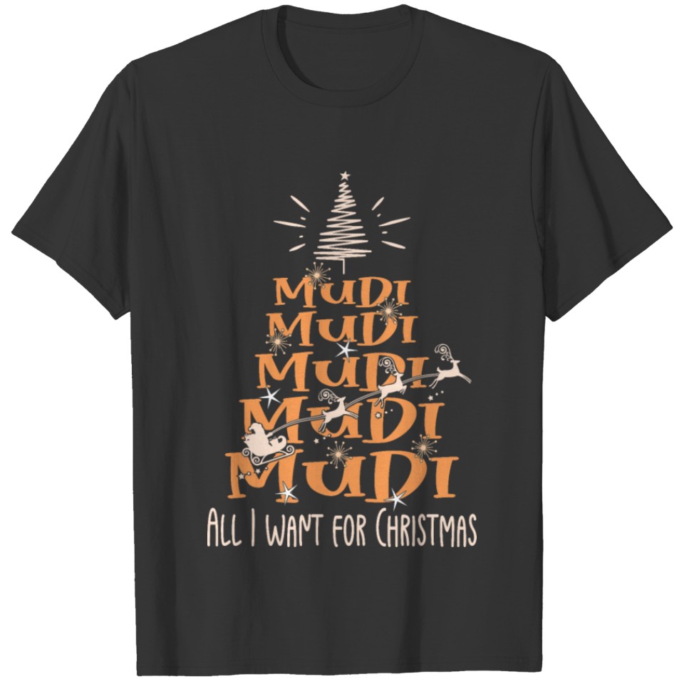 Mudi Christmas Dog breed Christmas Tree T Shirts
