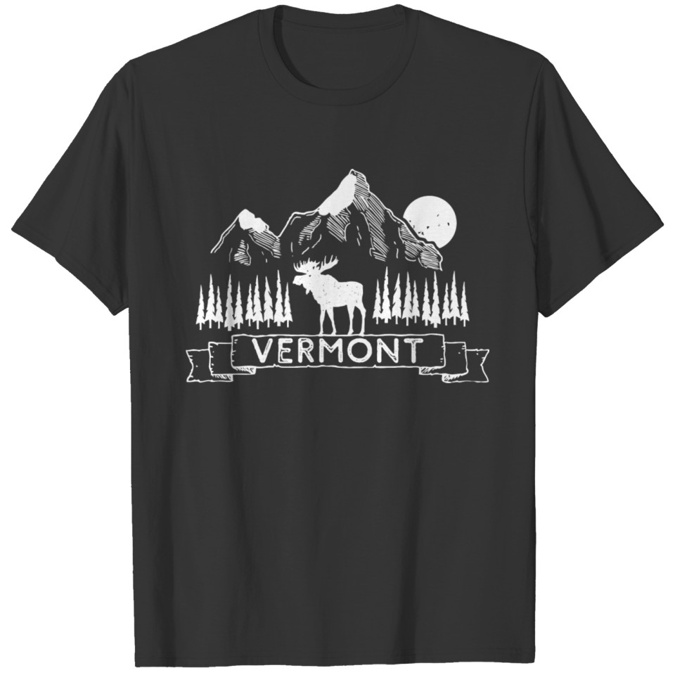 Vermont Mountain Moose Vermont Souvenir T Shirts
