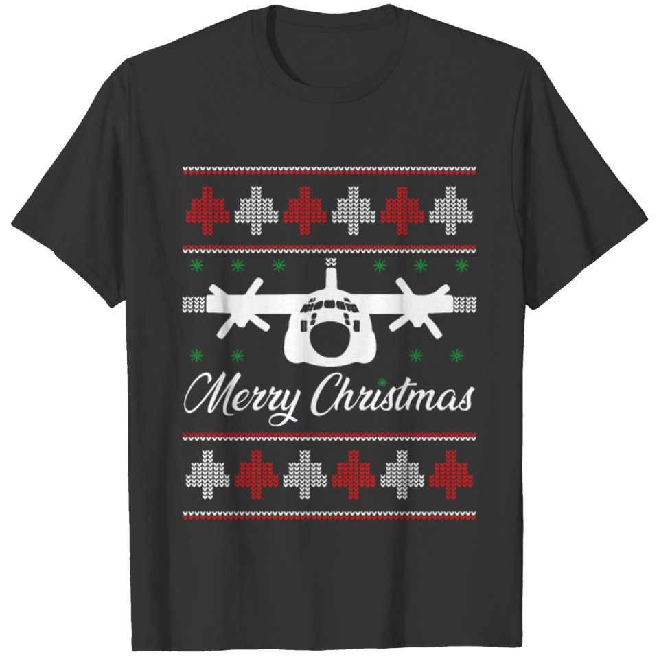 C-130 Hercules Airplane Ugly Christmas Sweater T Shirts