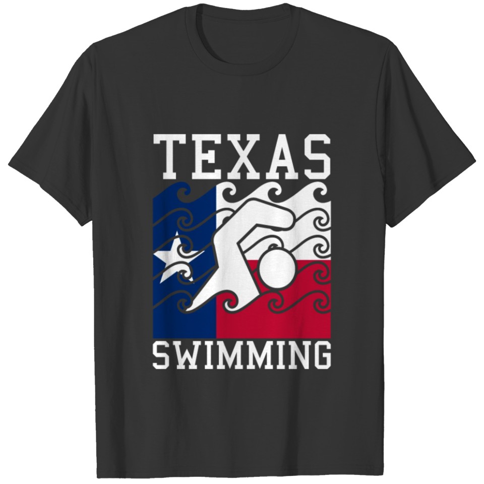 Texas Flag Swimming Team Swim Texan Swimmer US Sta T Shirts
