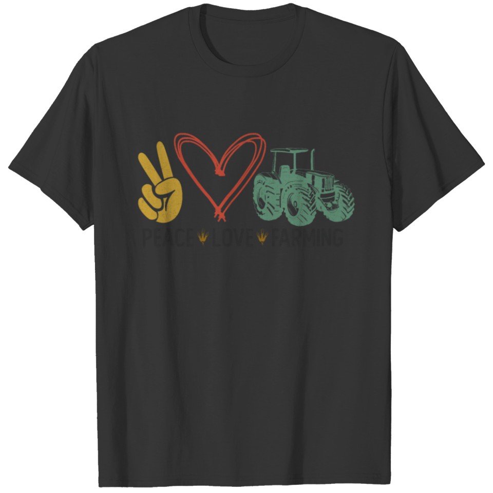 Farming Farmer Girl Tractor Peace T Shirts