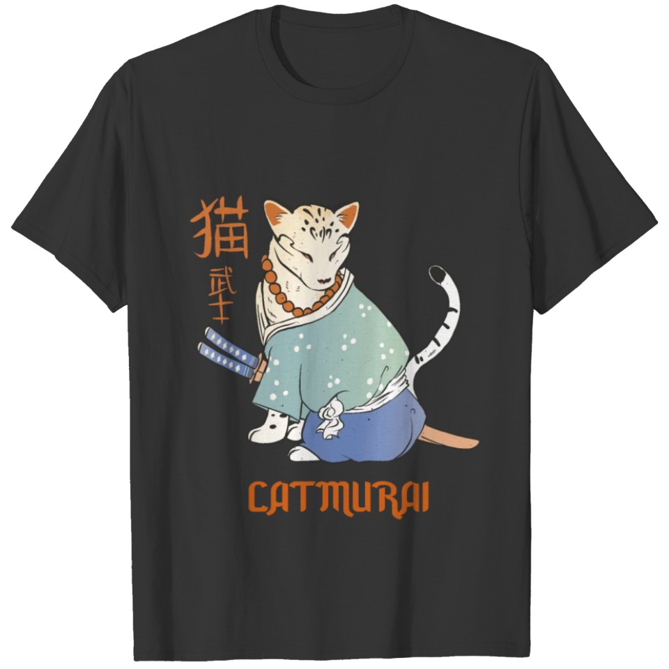 Cat Samurai Catmurai Japanese Warrior Funny cats w T Shirts