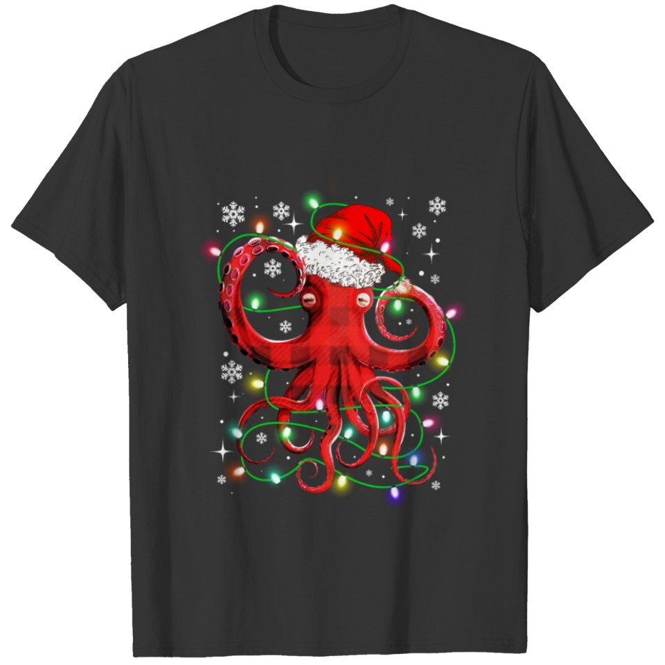 Red Plaid Octopus Pajama Family Buffalo Christmas T Shirts