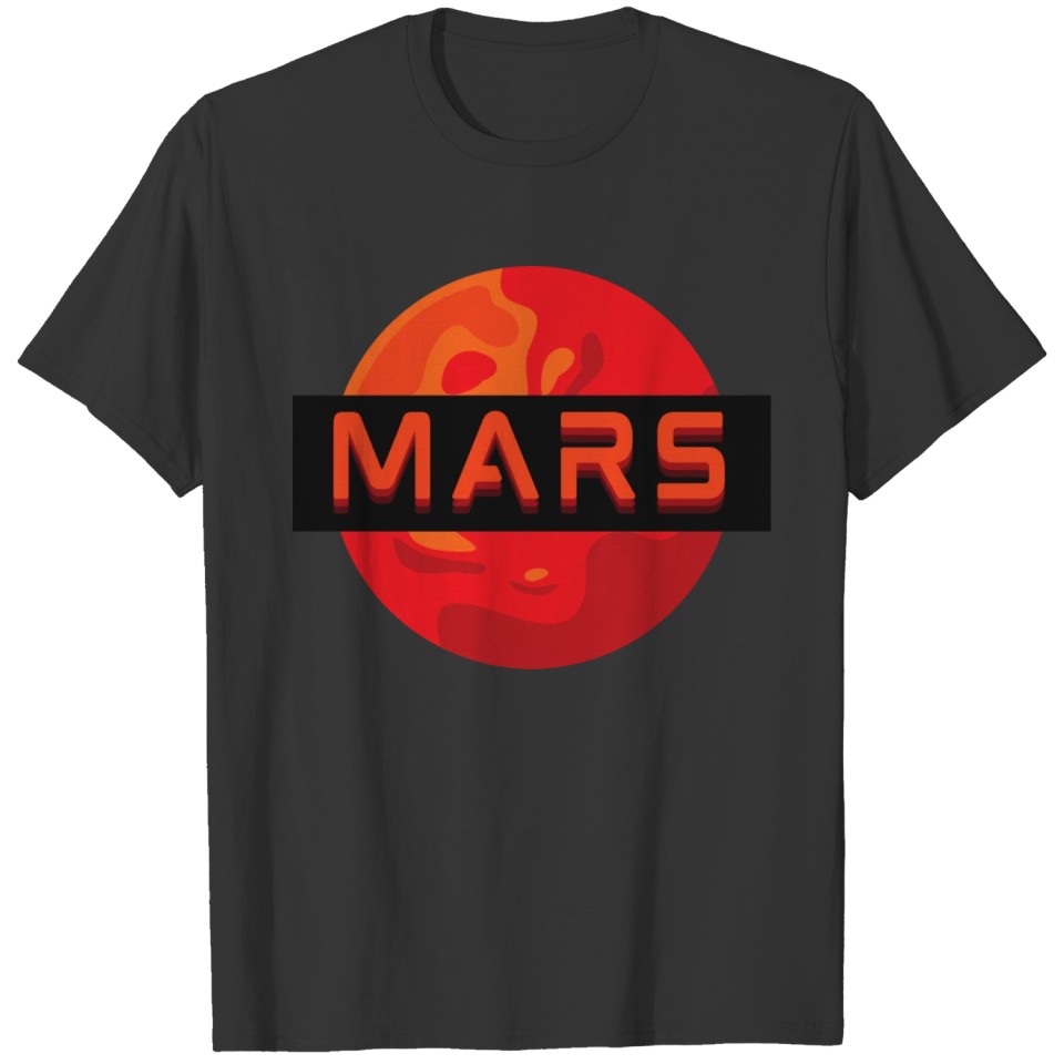 Red Orange Futuristic Modern Illustrated Mars T Shirts