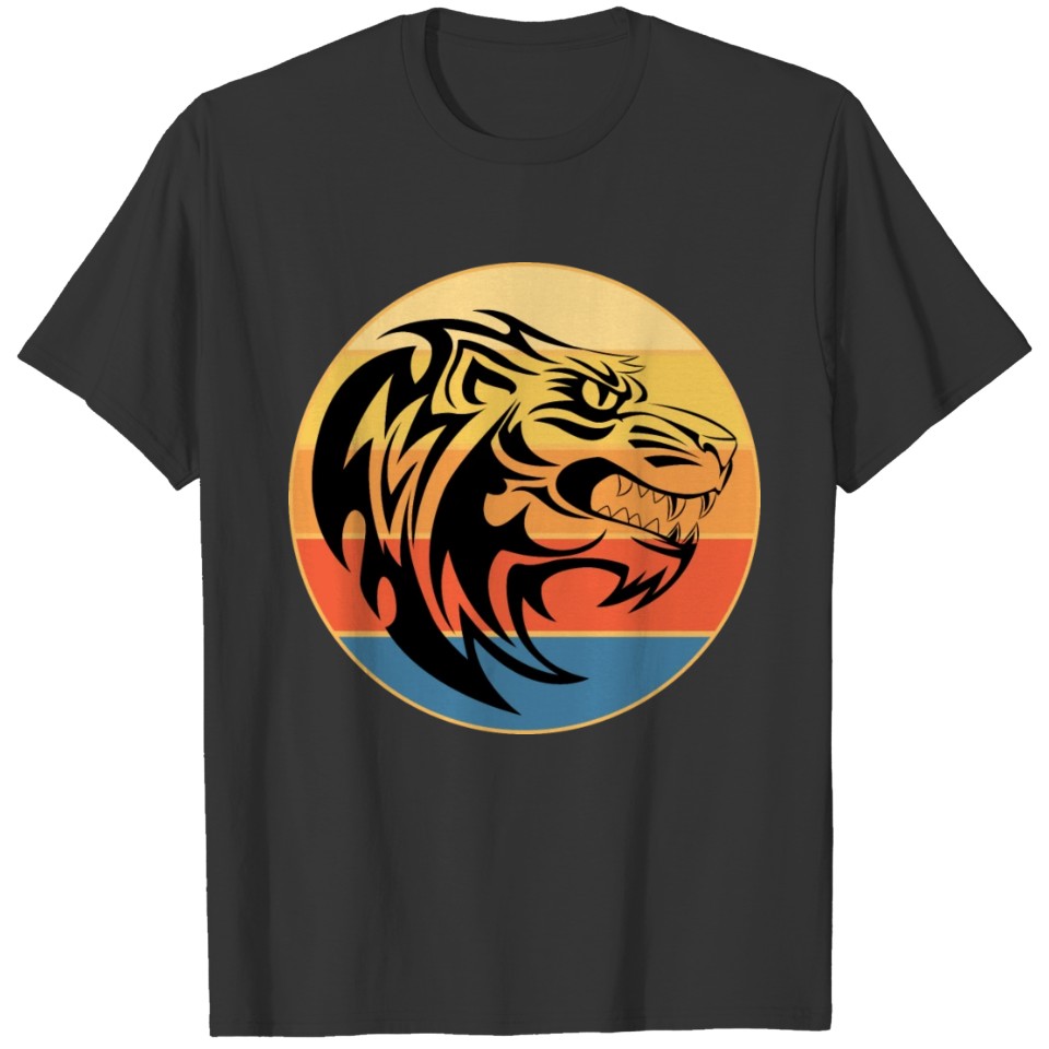 Tiger Big Cat Vintage Retro Sunset T Shirts