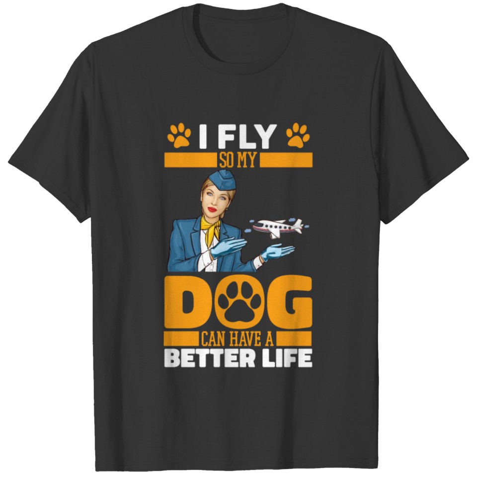 Flight Attendant Dog T Shirts
