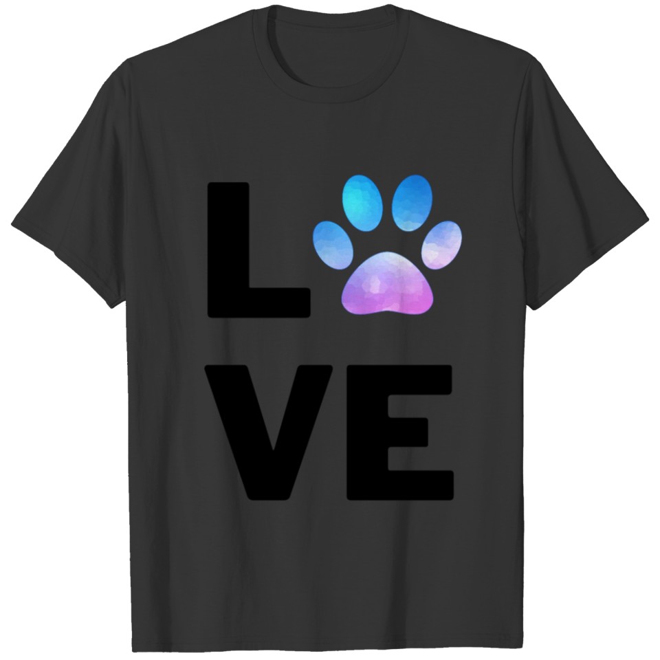 Cute Paw Print Dog Love T Shirts