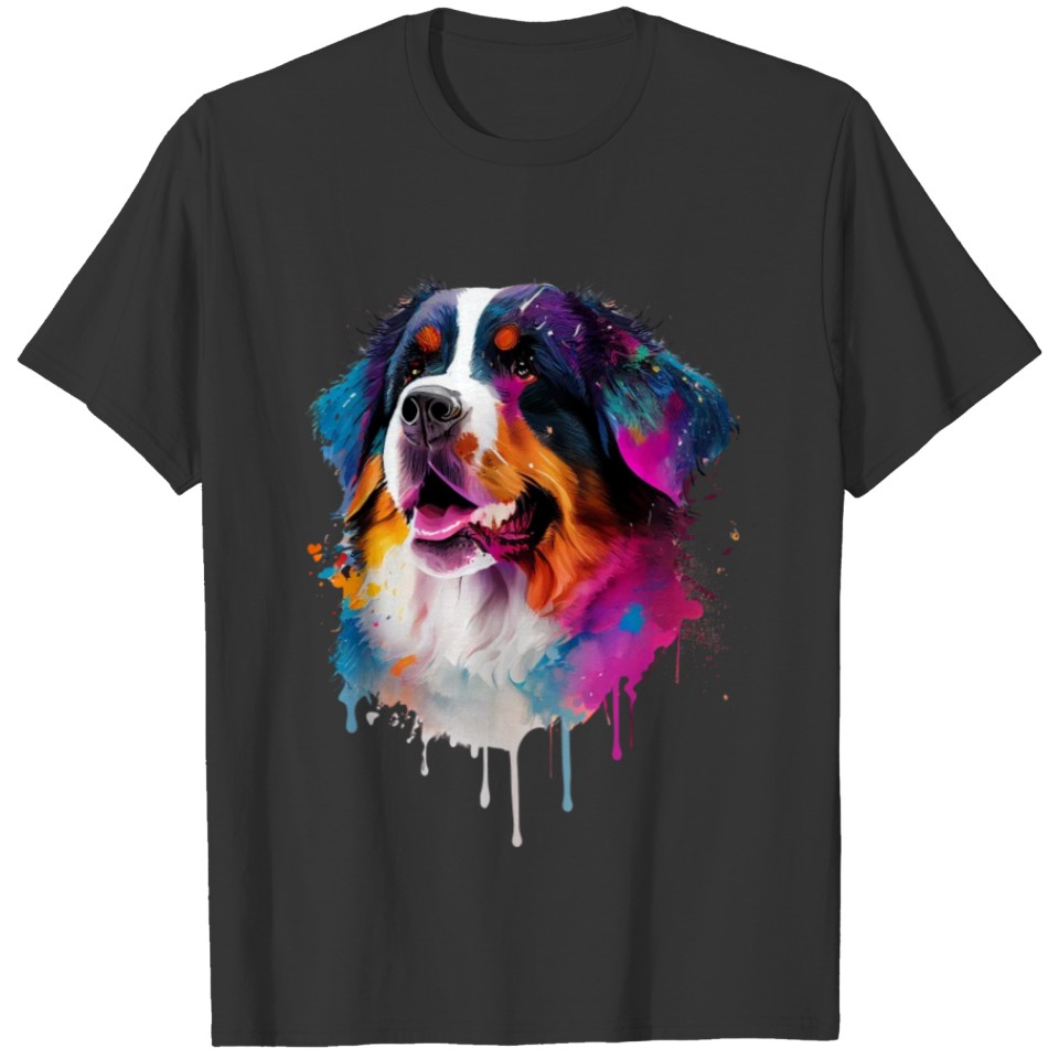 Colorful Bernese Mountain Dog T Shirts