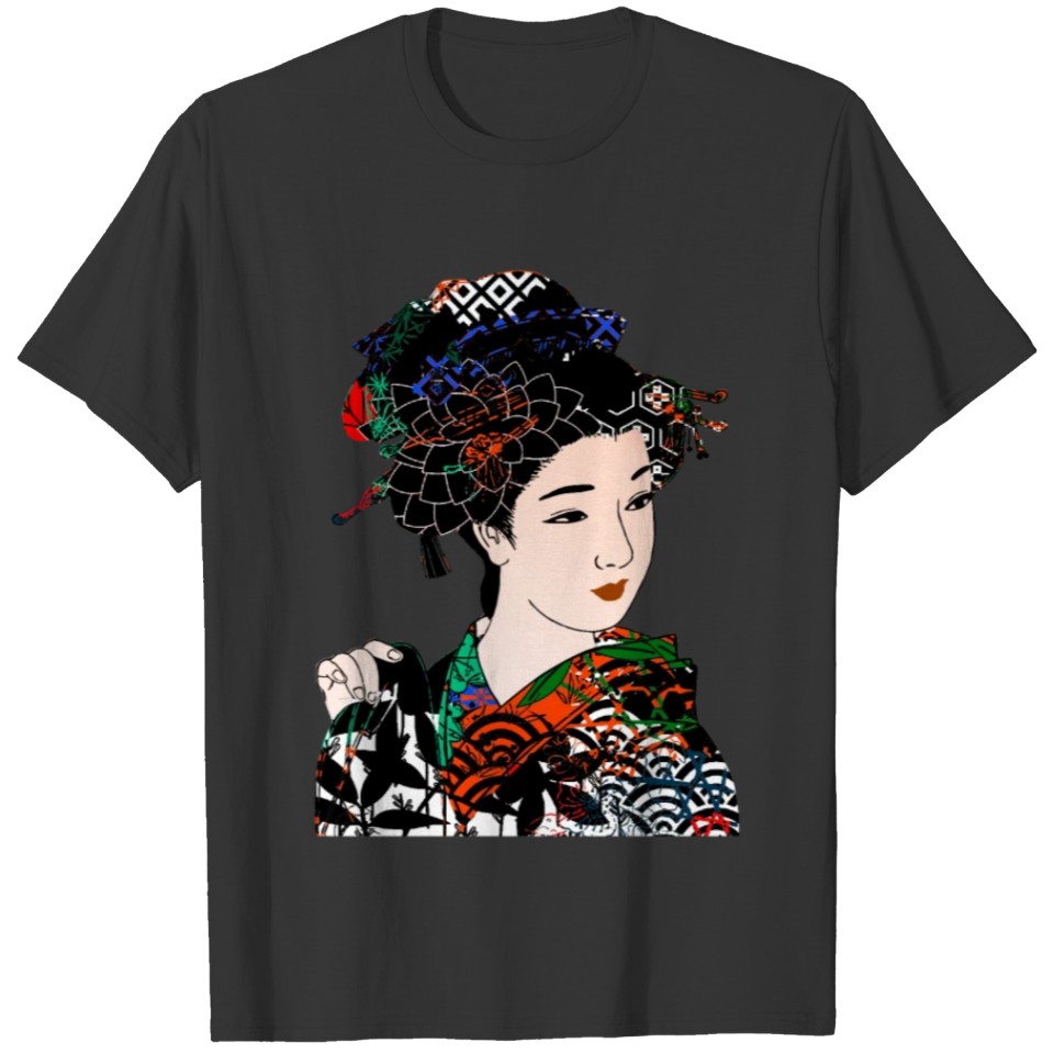 Japanese Geisha Chrysanthemum Kimono 105 T Shirts