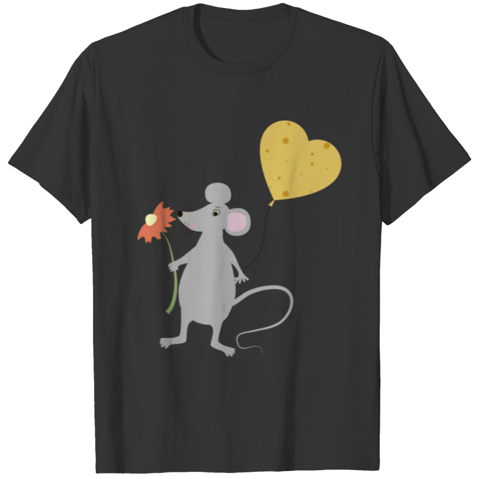 Cute mouse with flower and cheese be my valentine T Shirts