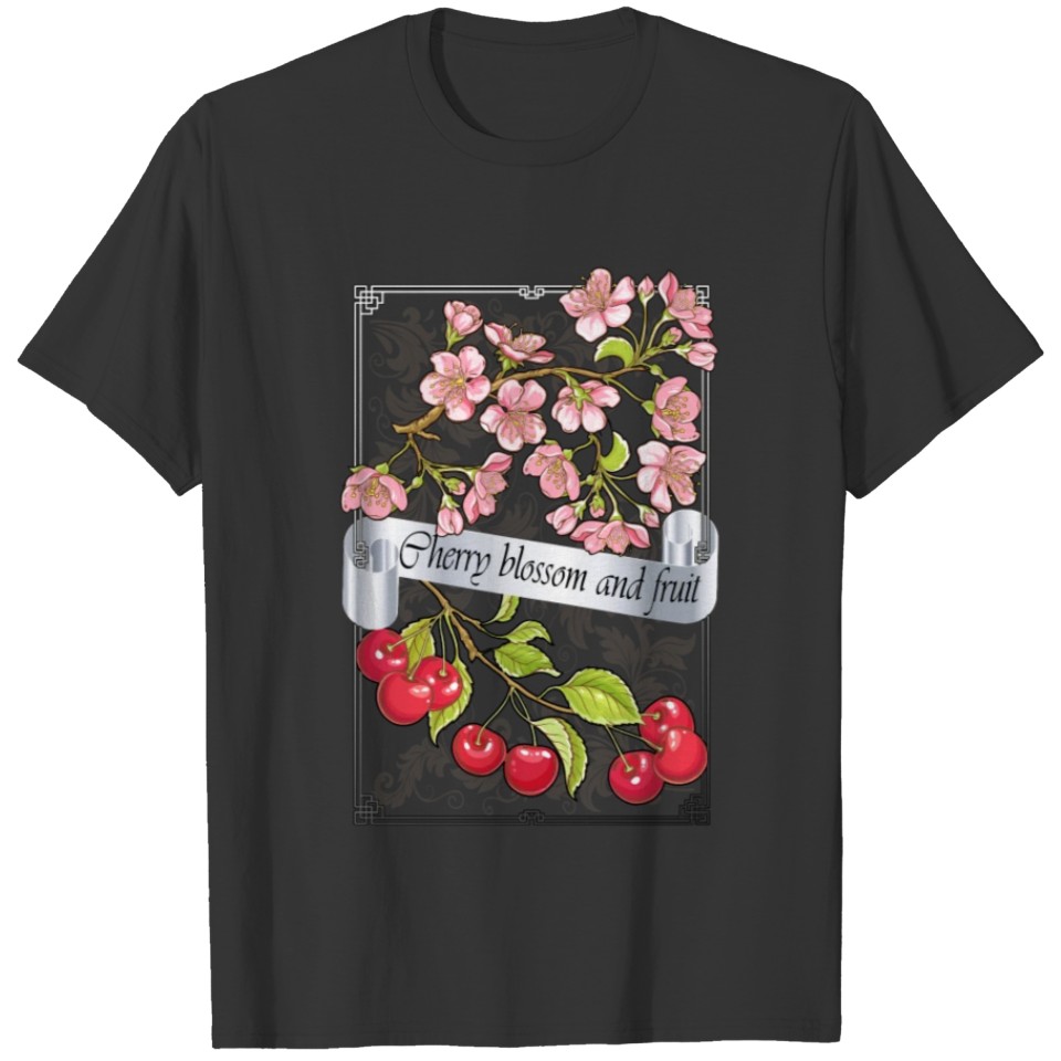 Vintage-Cherry blossom and fruit T Shirts