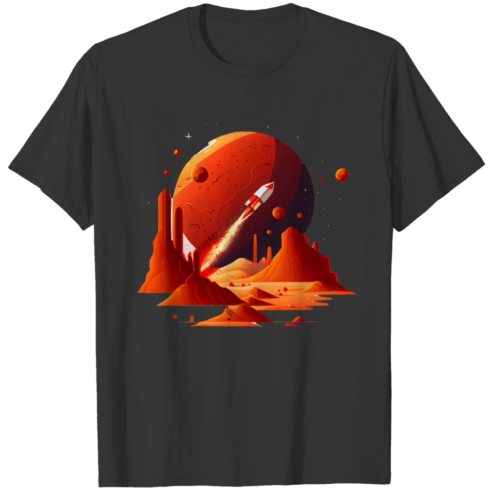 Vintage Space Science Mars Fiction Geek Solar T Shirts