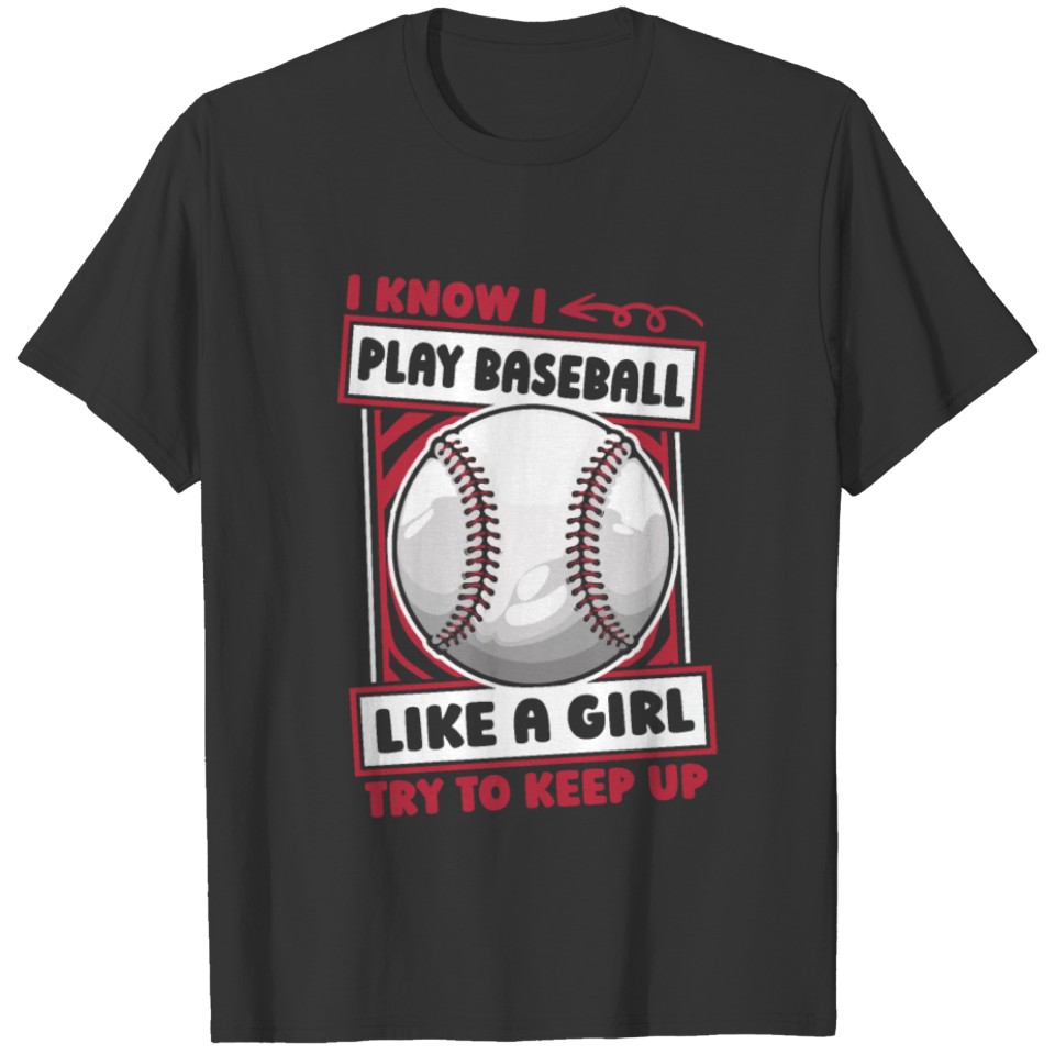 Baseball Baseballer Girl T Shirts
