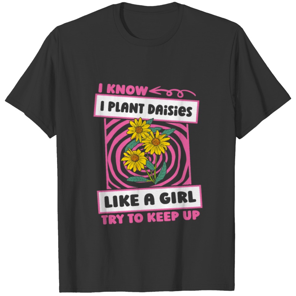 Daisy Gardening Girl T Shirts