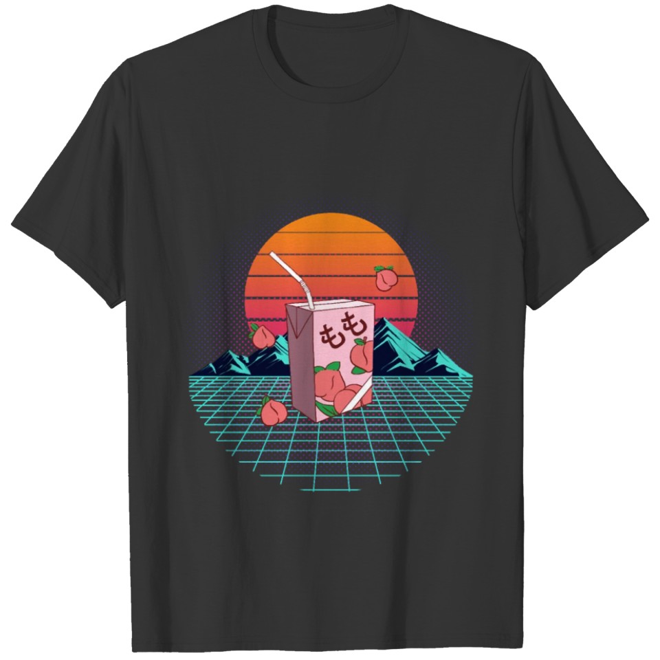 Vaporwave 90s Japanese Aesthetic Peach Juice T Shirts