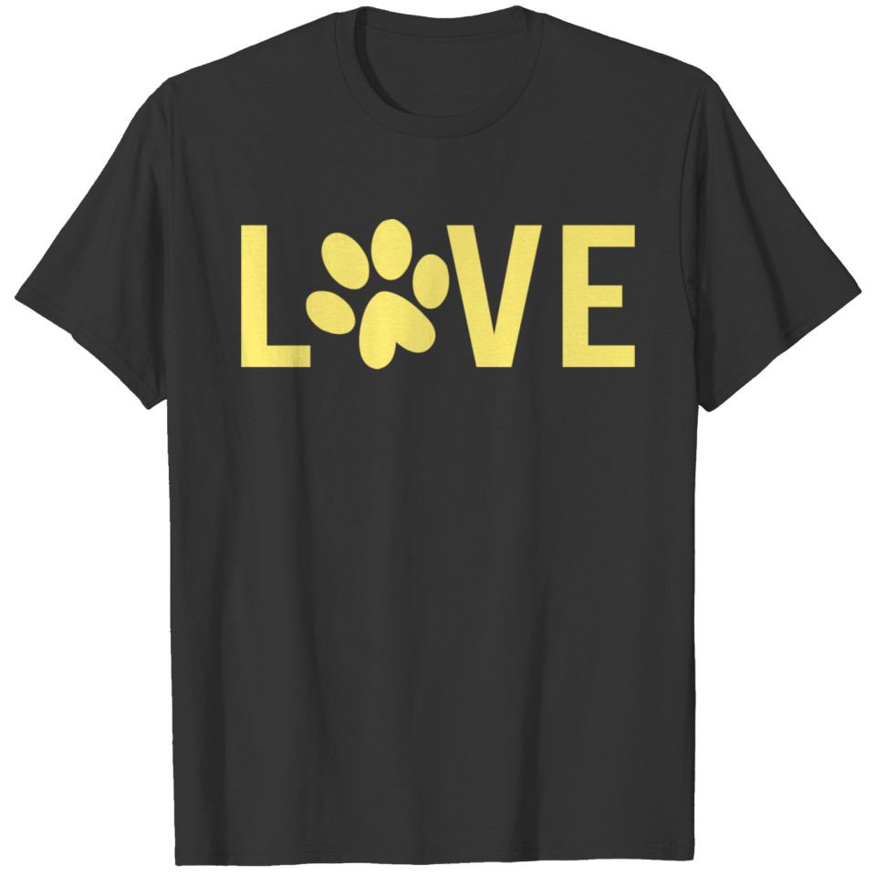 Paw Print Love Yellow T Shirts