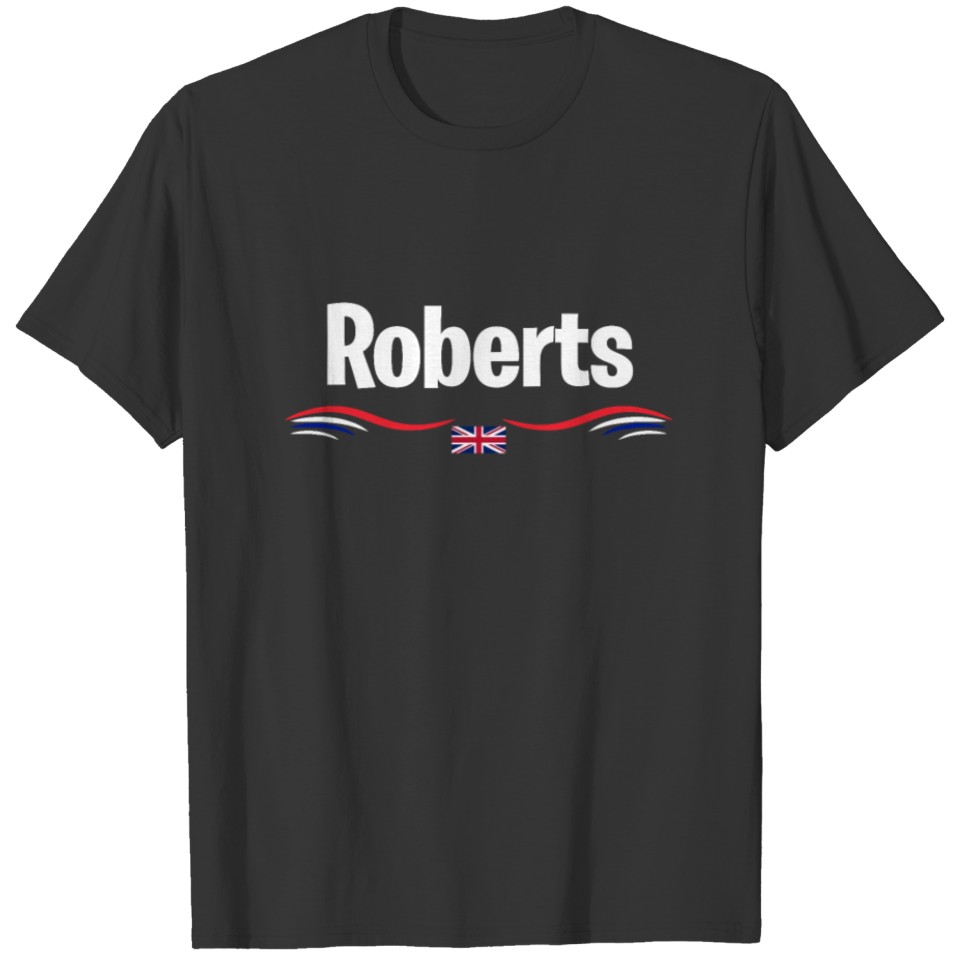UK Flag Roberts England Men British Birthday Name T Shirts