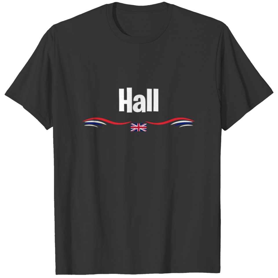 UK Flag Hall England Men British Birthday Name T Shirts