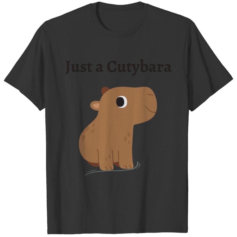 Just a Cutybara capybara baby looking with one eye T Shirts
